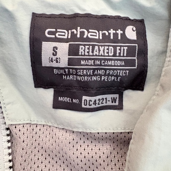 Carhartt Rain Defender Lightweight Women’s Coat Size S Light Green - Picture 5 of 7